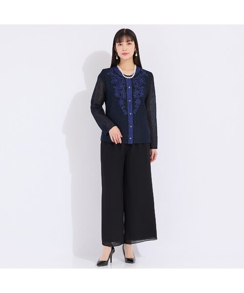 Liliane Burty（Lサイズ） / リリアンビューティ ノーカラージャケット | 【アンサンブル対応】ウォッシャブルプリーツ　ノーカラージャケット | 詳細13