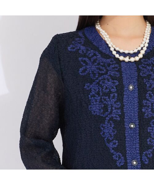 Liliane Burty（Lサイズ） / リリアンビューティ ノーカラージャケット | 【アンサンブル対応】ウォッシャブルプリーツ　ノーカラージャケット | 詳細14