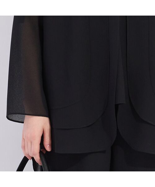 Liliane Burty（Lサイズ） / リリアンビューティ ノーカラージャケット | 【セットアップ対応】梨地ジョーゼットノーカラージャケット | 詳細10