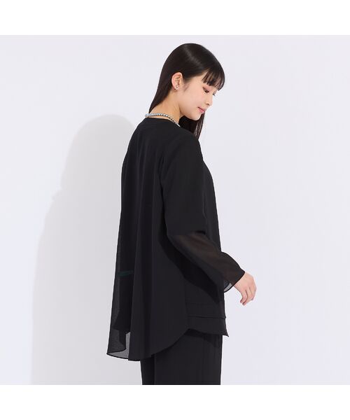 Liliane Burty（Lサイズ） / リリアンビューティ ノーカラージャケット | 【セットアップ対応】梨地ジョーゼットノーカラージャケット | 詳細4