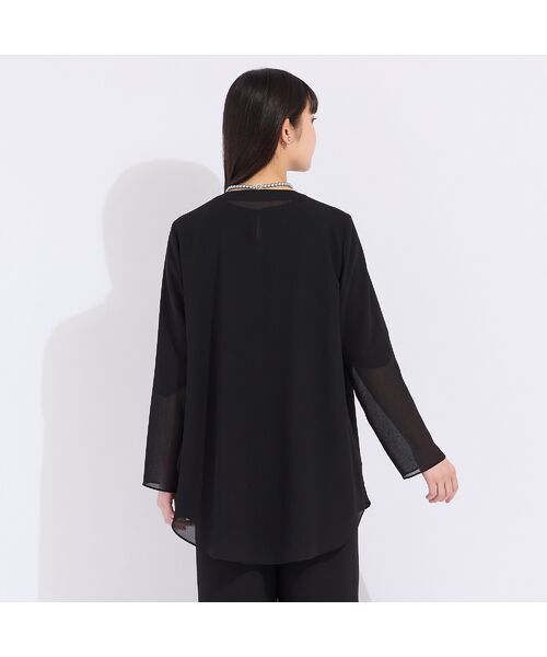 Liliane Burty（Lサイズ） / リリアンビューティ ノーカラージャケット | 【セットアップ対応】梨地ジョーゼットノーカラージャケット | 詳細5