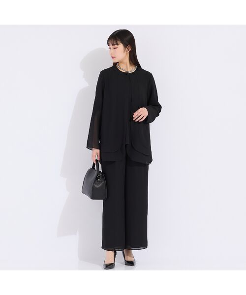 Liliane Burty（Lサイズ） / リリアンビューティ ノーカラージャケット | 【セットアップ対応】梨地ジョーゼットノーカラージャケット | 詳細7