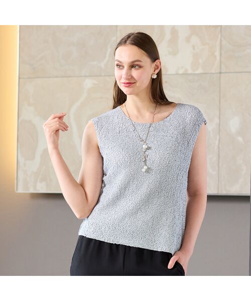 Liliane Burty（Lサイズ） / リリアンビューティ シャツ・ブラウス | 【アンサンブル対応】ウォッシャブルプリーツ　フレンチスリーブブラウス | 詳細2