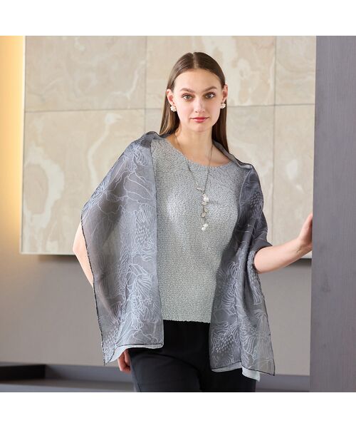 Liliane Burty（Lサイズ） / リリアンビューティ シャツ・ブラウス | 【アンサンブル対応】ウォッシャブルプリーツ　フレンチスリーブブラウス | 詳細3