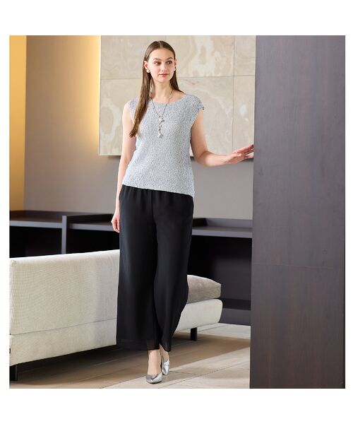 Liliane Burty（Lサイズ） / リリアンビューティ シャツ・ブラウス | 【アンサンブル対応】ウォッシャブルプリーツ　フレンチスリーブブラウス | 詳細5