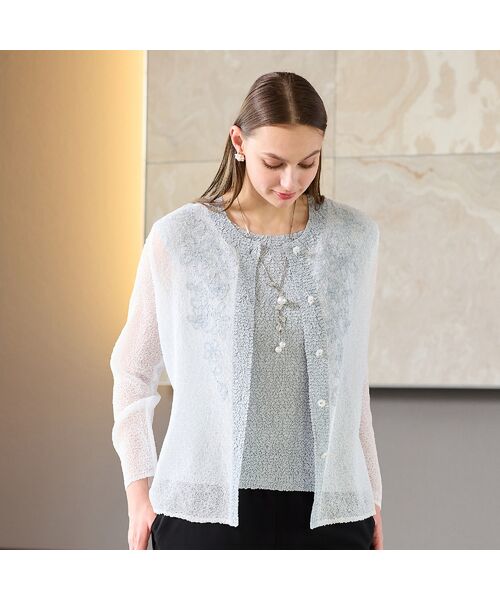 Liliane Burty（Lサイズ） / リリアンビューティ シャツ・ブラウス | 【アンサンブル対応】ウォッシャブルプリーツ　フレンチスリーブブラウス | 詳細7