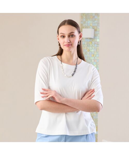 Liliane Burty（Lサイズ） / リリアンビューティ カットソー | 【Sprout.】綿混シルケットスムース　無地Tシャツ | 詳細2