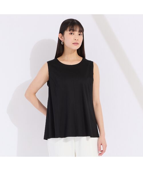 Liliane Burty(Lサイズ)/リリアンビューティ シルケットスムース タンクトップTシャツ ブラック M Liliane Burty(Lサイズ)/リリアンビューティ シルケットスムース タンクトップTシャツ ブラック M