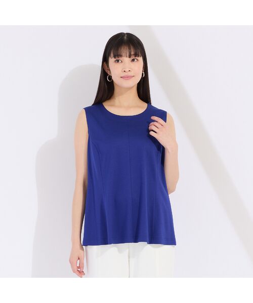 Liliane Burty(Lサイズ)/リリアンビューティ シルケットスムース タンクトップTシャツ ブルー LL Liliane Burty(Lサイズ)/リリアンビューティ シルケットスムース タンクトップTシャツ ブルー LL