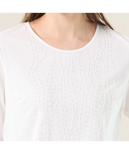 Liliane Burty（Lサイズ） / リリアンビューティ カットソー | 【Selection】スパンコールビーズ　刺繍Tシャツ | 詳細3