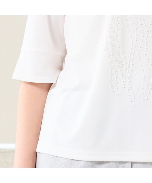 Liliane Burty（Lサイズ） / リリアンビューティ カットソー | 【Selection】スパンコールビーズ　刺繍Tシャツ | 詳細4