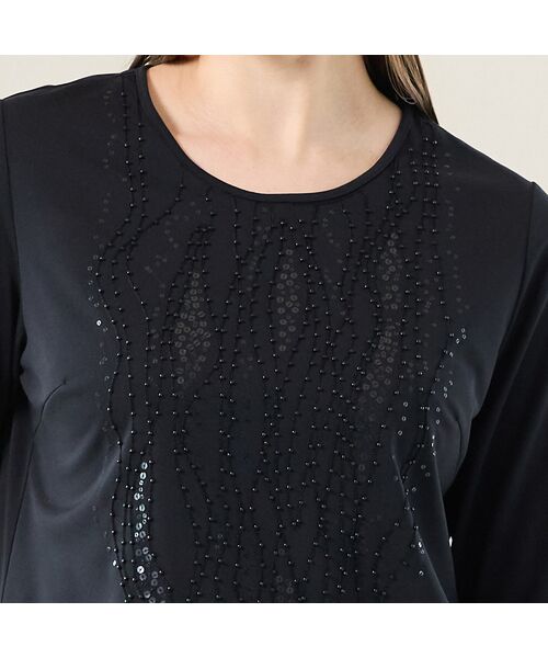 Liliane Burty（Lサイズ） / リリアンビューティ カットソー | 【Selection】スパンコールビーズ　刺繍Tシャツ | 詳細15