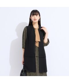 Liliane Burty（Lサイズ） / リリアンビューティ ベスト | 【セットアップ対応】梨地ジョーゼットノーカラーベスト