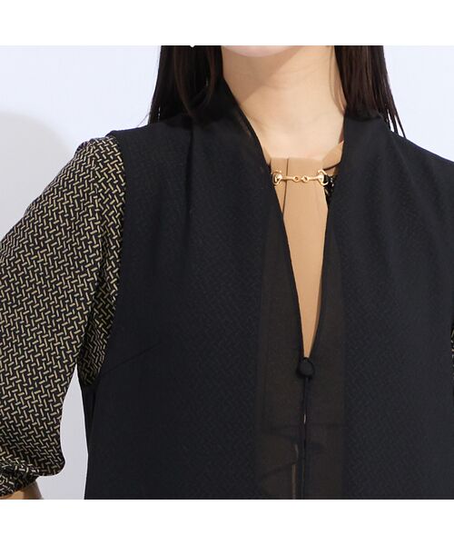 Liliane Burty(Lサイズ) / リリアンビューティ ベスト | 【セットアップ対応】梨地ジョーゼットノーカラーベスト | 詳細12