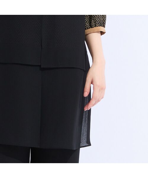 Liliane Burty(Lサイズ) / リリアンビューティ ベスト | 【セットアップ対応】梨地ジョーゼットノーカラーベスト | 詳細13