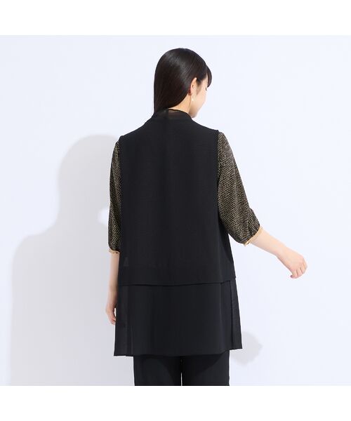 Liliane Burty(Lサイズ) / リリアンビューティ ベスト | 【セットアップ対応】梨地ジョーゼットノーカラーベスト | 詳細9