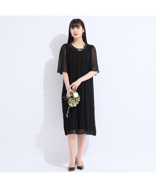 Liliane Burty(Lサイズ) / リリアンビューティ ミニ丈・ひざ丈ワンピース | ソフトジョーゼット刺繍プリーツ加工ワンピース | 詳細6