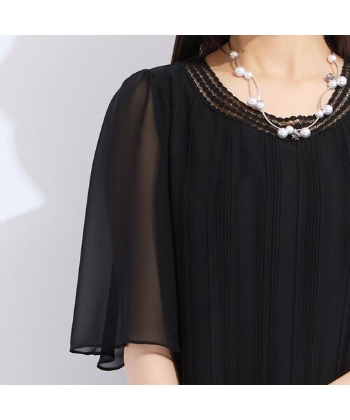 Liliane Burty(Lサイズ) / リリアンビューティ ミニ丈・ひざ丈ワンピース | ソフトジョーゼット刺繍プリーツ加工ワンピース | 詳細7