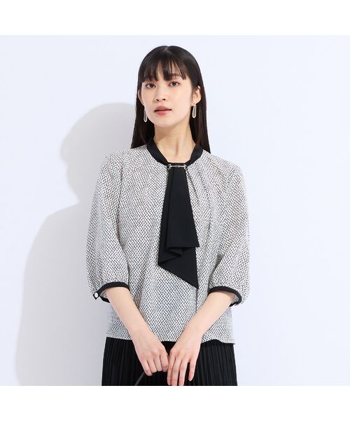 Liliane Burty(Lサイズ) / リリアンビューティ シャツ・ブラウス | 【セットアップ対応】ウォッシャブルボウタイプリントブラウス | 詳細5