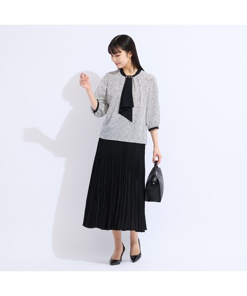 Liliane Burty(Lサイズ) / リリアンビューティ シャツ・ブラウス | 【セットアップ対応】ウォッシャブルボウタイプリントブラウス | 詳細6