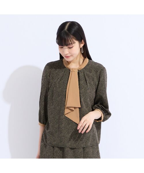 Liliane Burty(Lサイズ) / リリアンビューティ シャツ・ブラウス | 【セットアップ対応】ウォッシャブルボウタイプリントブラウス | 詳細10