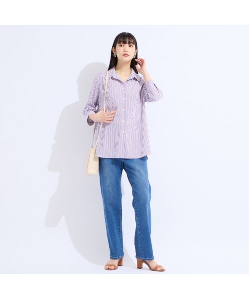 Liliane Burty（Lサイズ） / リリアンビューティ シャツ・ブラウス | 【Sprout.】ストライプトリコットブラウス | 詳細11