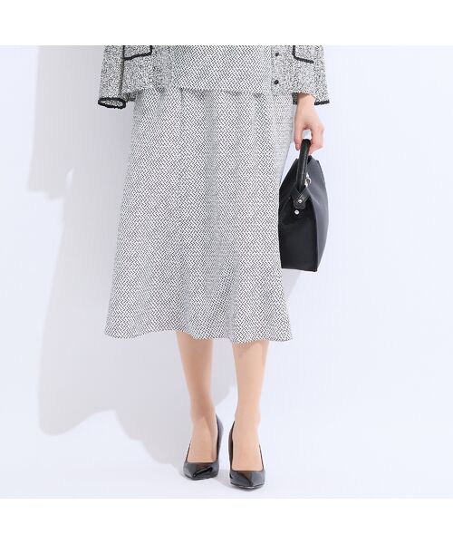 Liliane Burty（Lサイズ） / リリアンビューティ ミニ・ひざ丈スカート | 【セットアップ対応】ウォッシャブル幾何プリントスカート | 詳細1