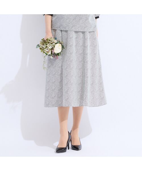 Liliane Burty（Lサイズ） / リリアンビューティ ミニ・ひざ丈スカート | 【セットアップ対応】ウォッシャブル幾何プリントスカート | 詳細2