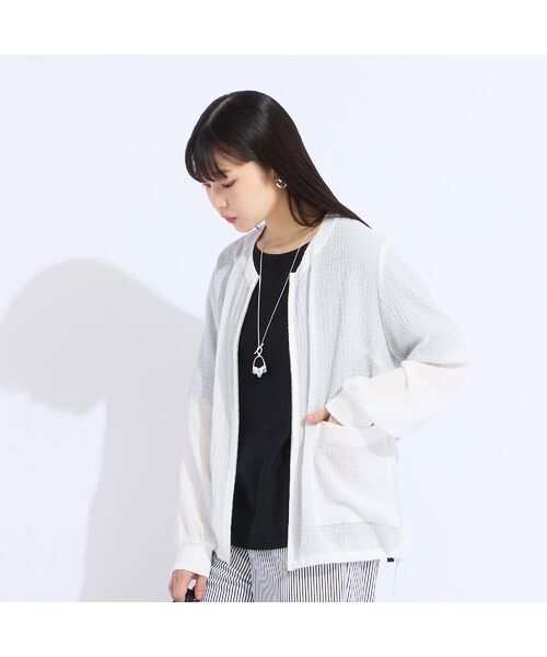 Liliane Burty(Lサイズ) / リリアンビューティ ノーカラージャケット | 【Sprout.】ウォッシャブルシアーストレッチジャケット | 詳細1