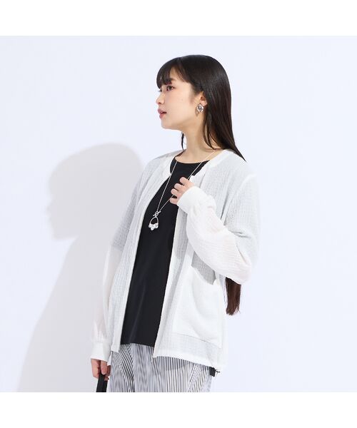 Liliane Burty(Lサイズ) / リリアンビューティ ノーカラージャケット | 【Sprout.】ウォッシャブルシアーストレッチジャケット | 詳細2