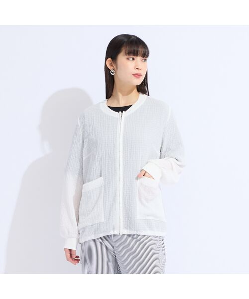 Liliane Burty(Lサイズ) / リリアンビューティ ノーカラージャケット | 【Sprout.】ウォッシャブルシアーストレッチジャケット | 詳細3