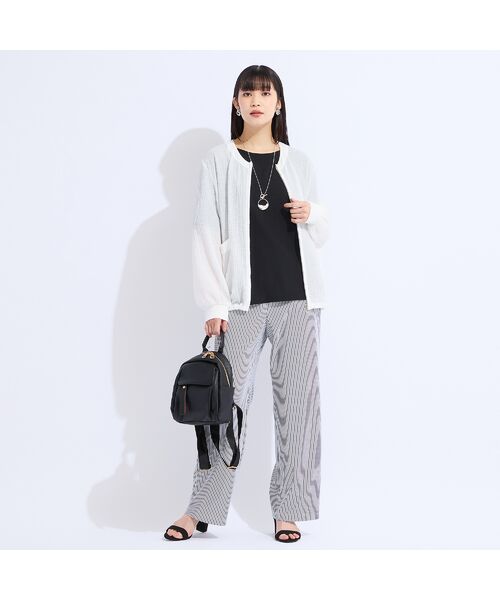 Liliane Burty(Lサイズ) / リリアンビューティ ノーカラージャケット | 【Sprout.】ウォッシャブルシアーストレッチジャケット | 詳細6