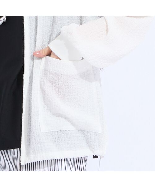 Liliane Burty(Lサイズ) / リリアンビューティ ノーカラージャケット | 【Sprout.】ウォッシャブルシアーストレッチジャケット | 詳細9