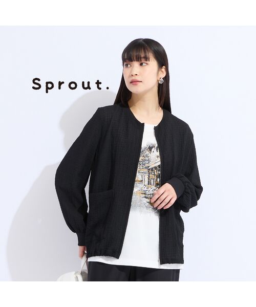 Liliane Burty(Lサイズ) / リリアンビューティ ノーカラージャケット | 【Sprout.】ウォッシャブルシアーストレッチジャケット | 詳細10