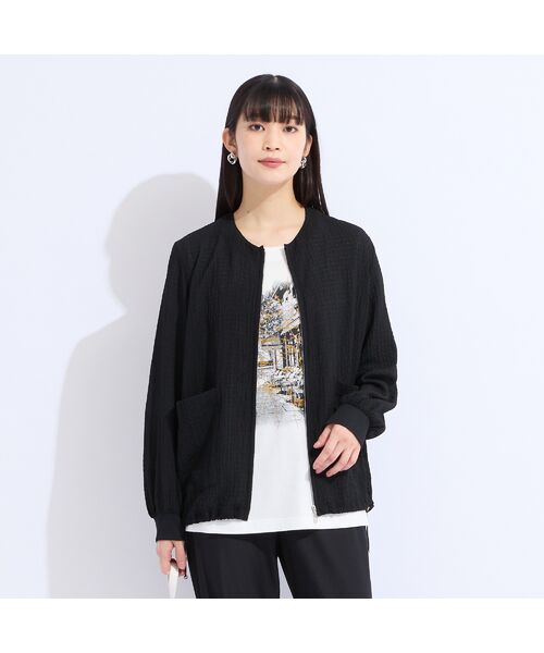 Liliane Burty(Lサイズ) / リリアンビューティ ノーカラージャケット | 【Sprout.】ウォッシャブルシアーストレッチジャケット | 詳細11