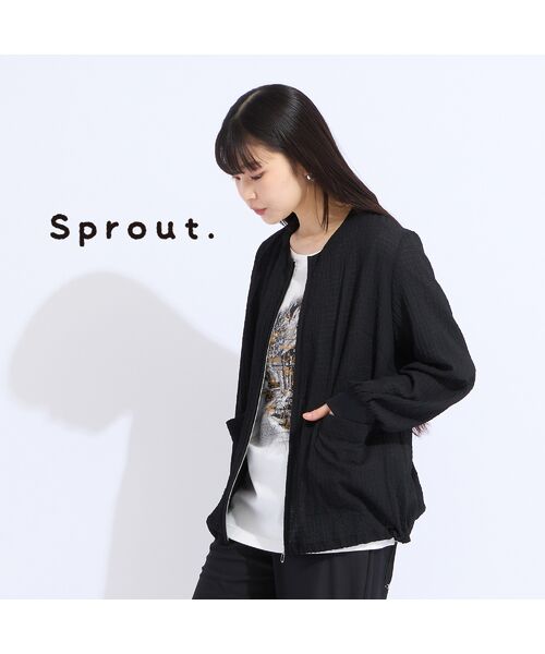 Liliane Burty(Lサイズ) / リリアンビューティ ノーカラージャケット | 【Sprout.】ウォッシャブルシアーストレッチジャケット(ブラック)