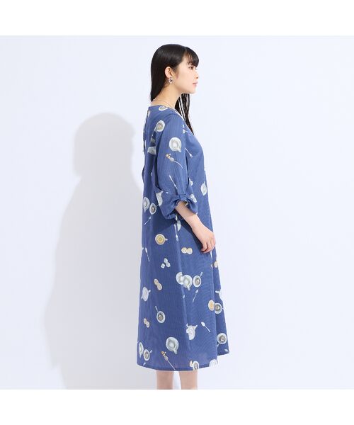 Liliane Burty(Lサイズ) / リリアンビューティ ミニ丈・ひざ丈ワンピース | 【M~4L】綿素材ストライププリントワンピース | 詳細2