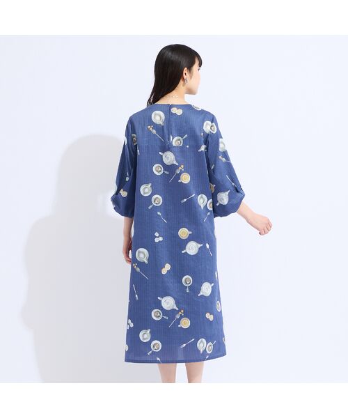 Liliane Burty(Lサイズ) / リリアンビューティ ミニ丈・ひざ丈ワンピース | 【M~4L】綿素材ストライププリントワンピース | 詳細3