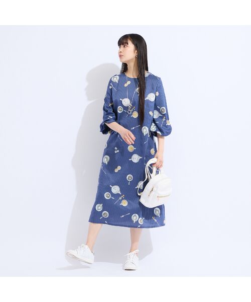 Liliane Burty(Lサイズ) / リリアンビューティ ミニ丈・ひざ丈ワンピース | 【M~4L】綿素材ストライププリントワンピース | 詳細4