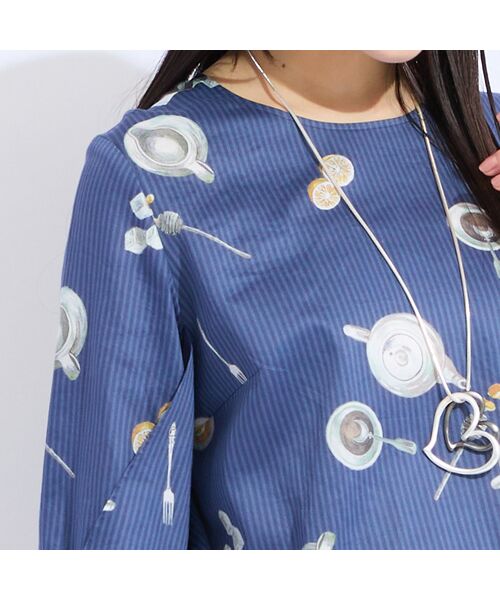 Liliane Burty(Lサイズ) / リリアンビューティ ミニ丈・ひざ丈ワンピース | 【M~4L】綿素材ストライププリントワンピース | 詳細5