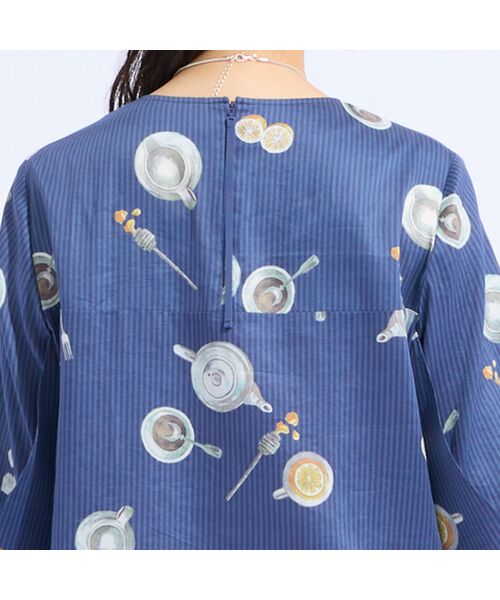 Liliane Burty(Lサイズ) / リリアンビューティ ミニ丈・ひざ丈ワンピース | 【M~4L】綿素材ストライププリントワンピース | 詳細7