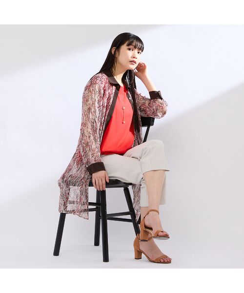 Liliane Burty(Lサイズ) / リリアンビューティ シャツ・ブラウス | 【M~4L】ラインペイント ウォッシャブルブラウス | 詳細3