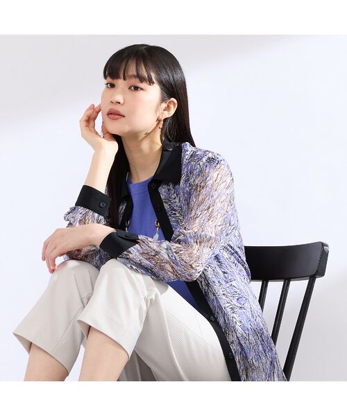 Liliane Burty(Lサイズ) / リリアンビューティ シャツ・ブラウス | 【M~4L】ラインペイント ウォッシャブルブラウス | 詳細8