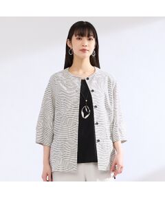 セール】 【Selection】 海島綿カットジャカード スタンドカラー