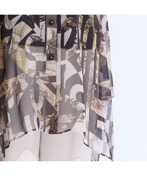 Liliane Burty（Lサイズ） / リリアンビューティ シャツ・ブラウス | 【11～17号】イタリア製素材シフォンプリントスタンドカラーブラウス | 詳細8