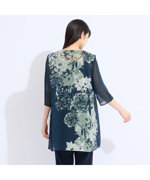 Liliane Burty(Lサイズ) / リリアンビューティ シャツ・ブラウス | 【11~17号】フラワーパネル楊柳ブラウス | 詳細4