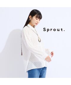 Liliane Burty（Lサイズ） / リリアンビューティ シャツ・ブラウス | 【L・3L】ドットカットジャカードブラウス