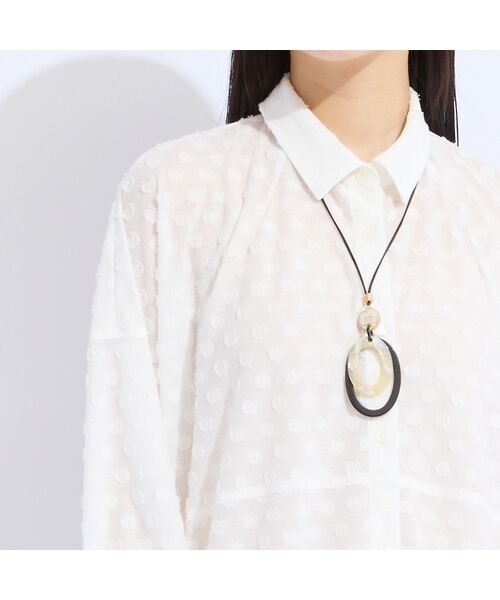 Liliane Burty（Lサイズ） / リリアンビューティ シャツ・ブラウス | 【L・3L】ドットカットジャカードブラウス | 詳細6