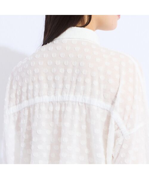 Liliane Burty（Lサイズ） / リリアンビューティ シャツ・ブラウス | 【L・3L】ドットカットジャカードブラウス | 詳細8