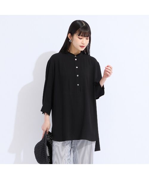 Liliane Burty(Lサイズ) / リリアンビューティ シャツ・ブラウス | 【M~4L】ウォッシャブルバンドカラーブラウス | 詳細2